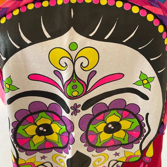 Día de los muertos T shirt, Red T shirt, Women’s T shirt, Skull T Shirt, Red Top - Picture 5 of 7